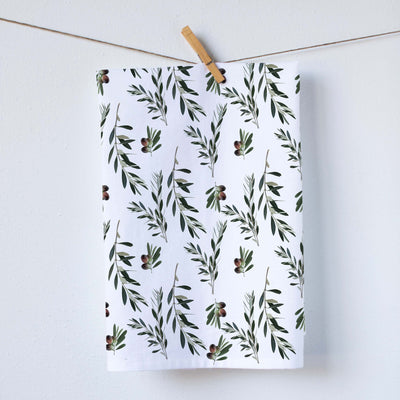 Olive Branches Dish Towel