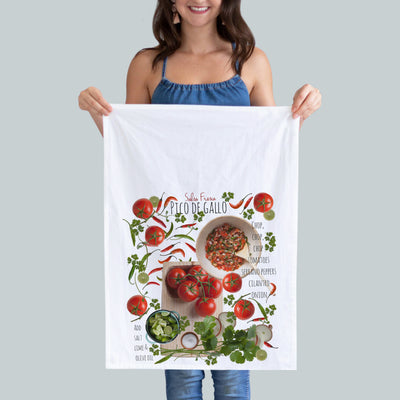 Pico de Gallo recipe kitchen towel.  size 18"x29" print size 16"x18" (452779781)