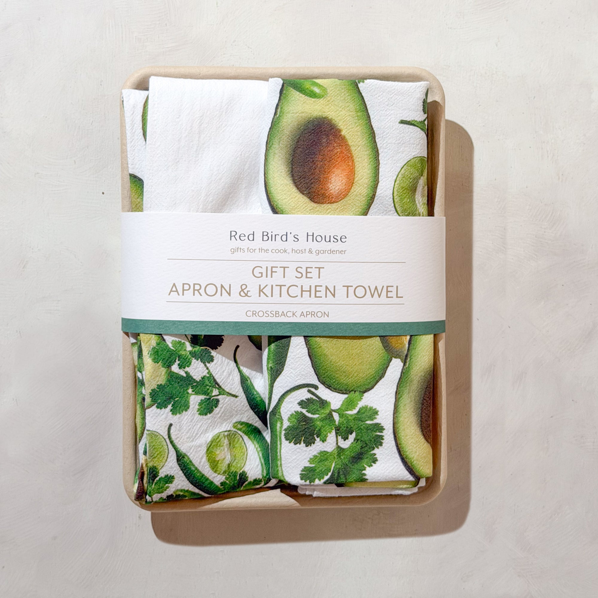 Avocados / Set of Apron and Kitchen Towel