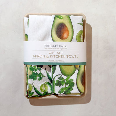 Avocados / Set of Apron and Kitchen Towel