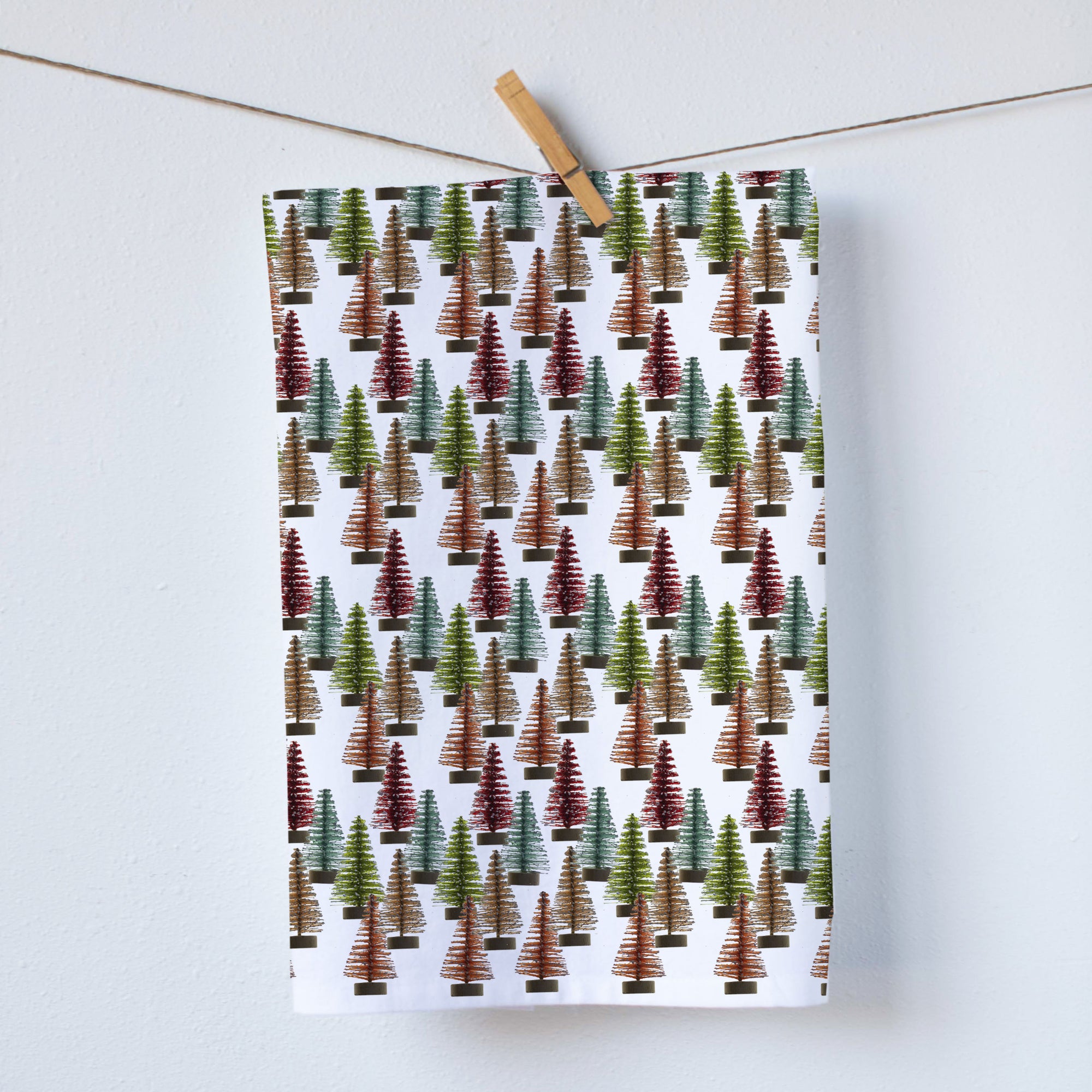 Small Christmas tree decorations Kitchen Towel. hostess Gift. Photography by Pauline Stevens. 19"x 28" (7086058668231)