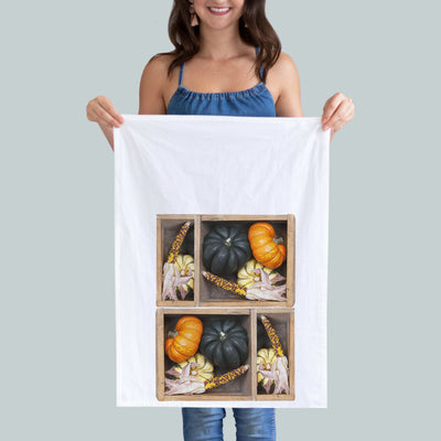Pumpkin kitchen towel. Great for fall gifts such as thanksgiving. Hostess gift. Photography by Pauline Stevens. 19" x 28" (7841041809631)