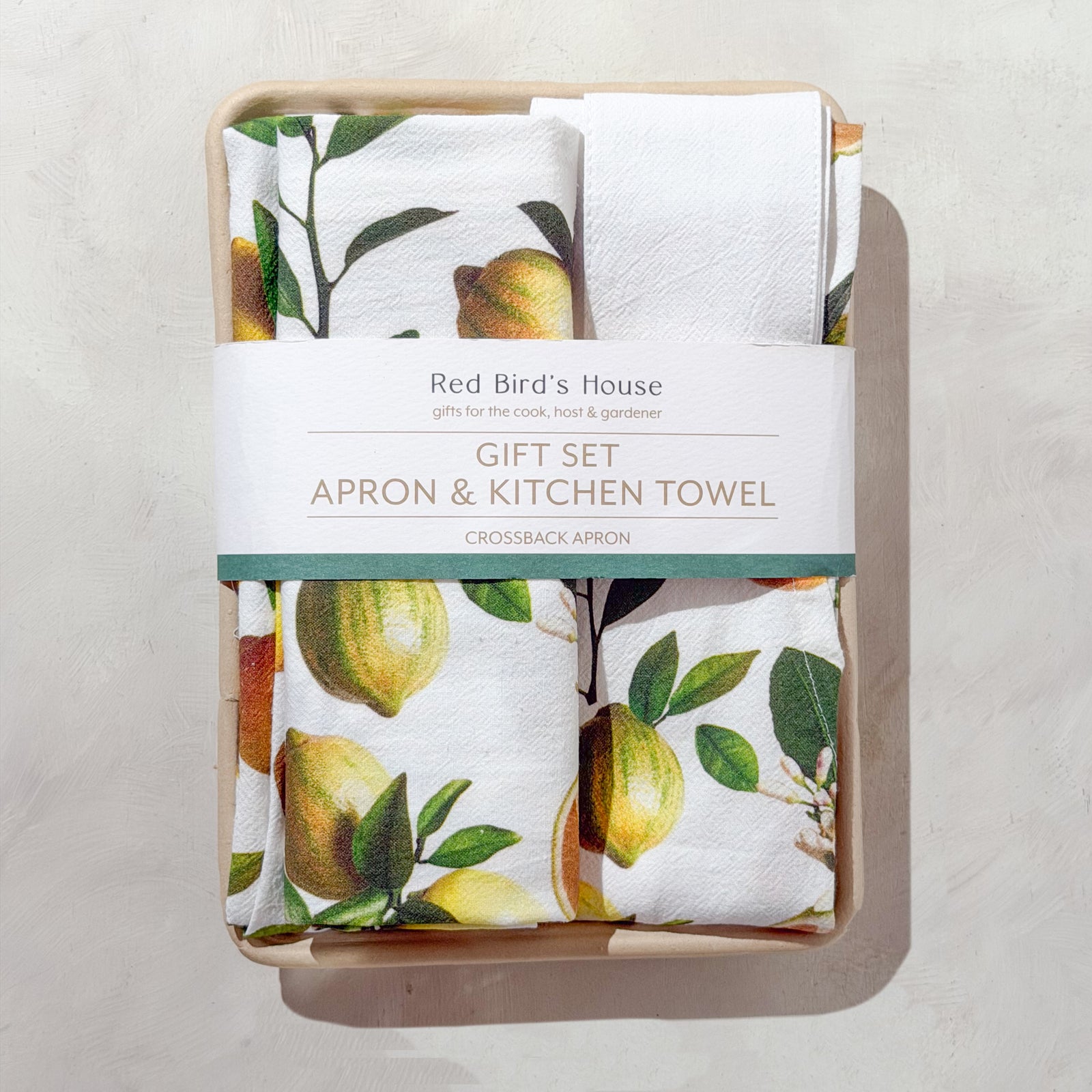 Lemons / Set of Apron and Kitchen Towel