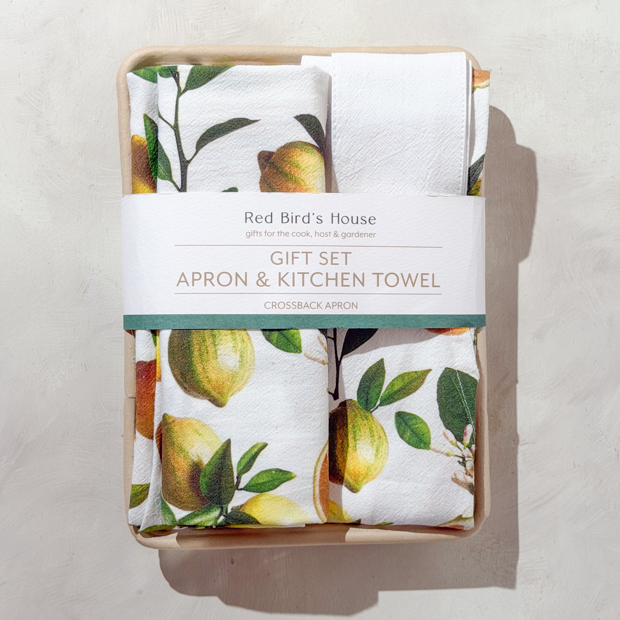 Lemons / Set of Apron and Kitchen Towel