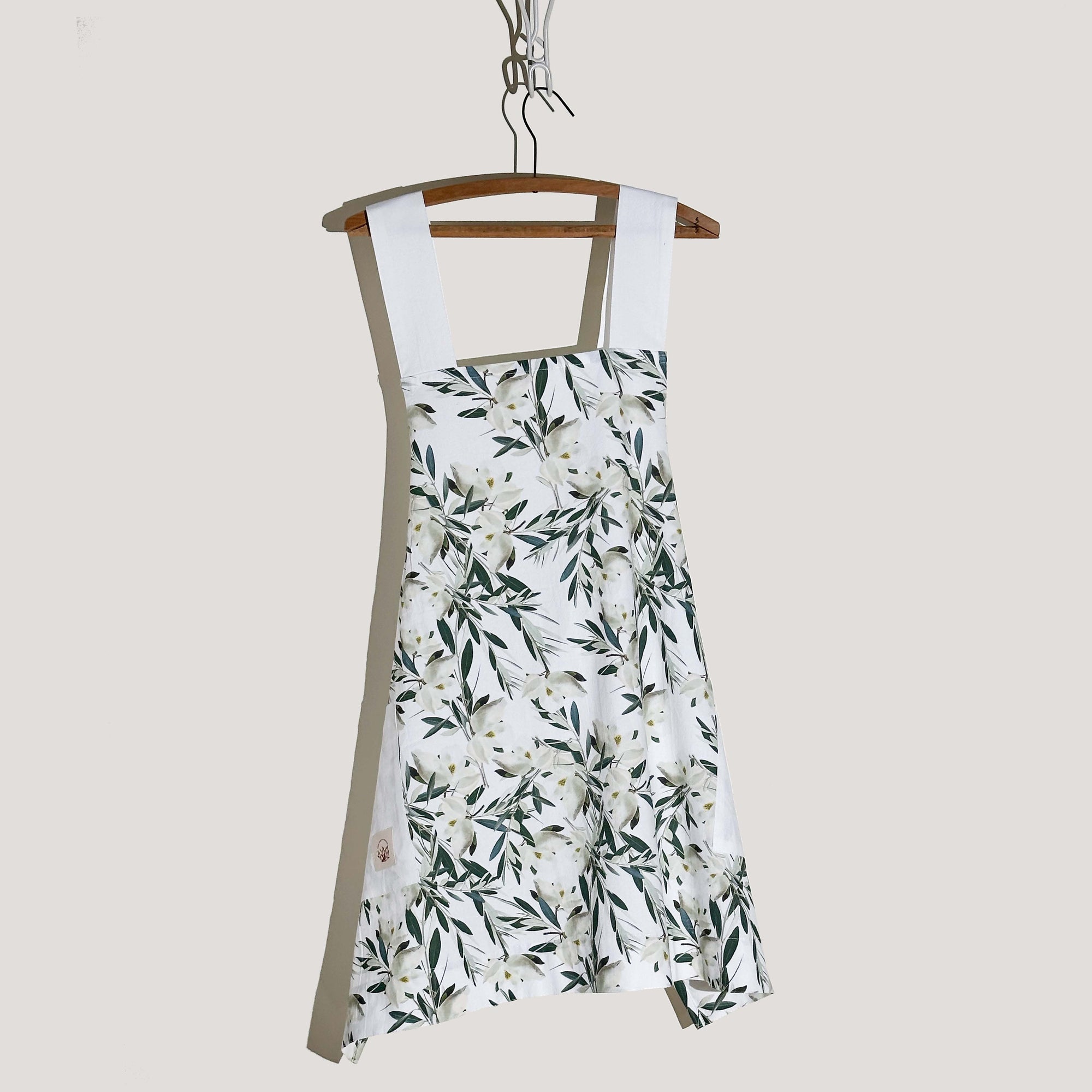 Magnolia and Olive Branches Crossed Apron
