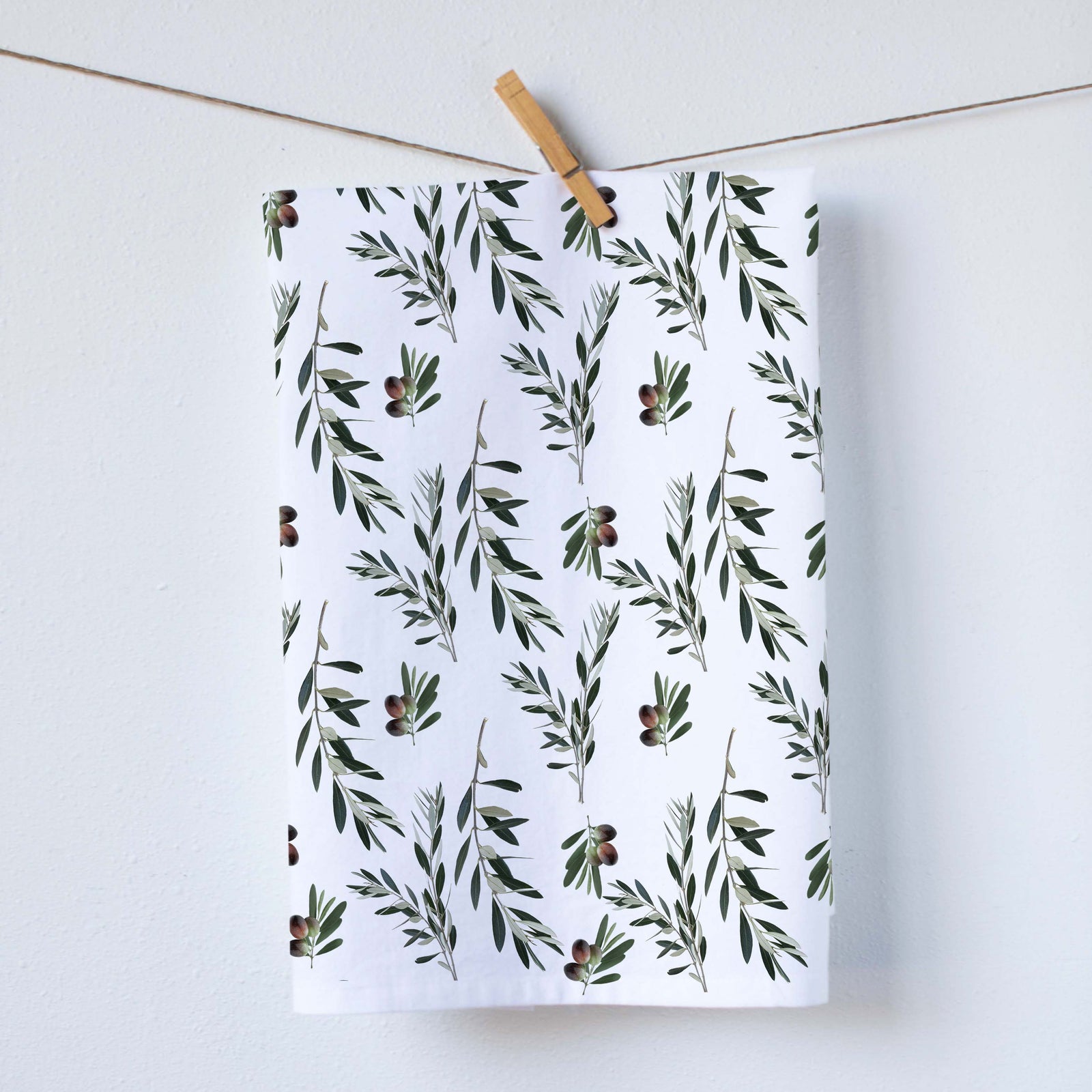 Olive Branches Dish Towel