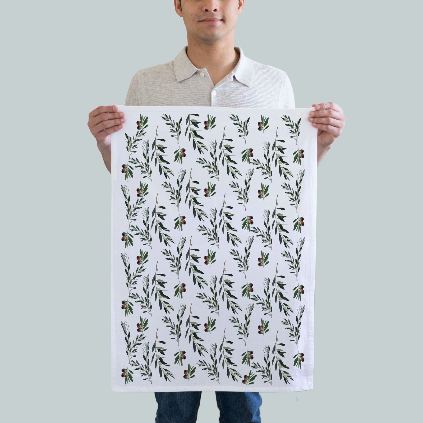 Olive Branches Dish Towel