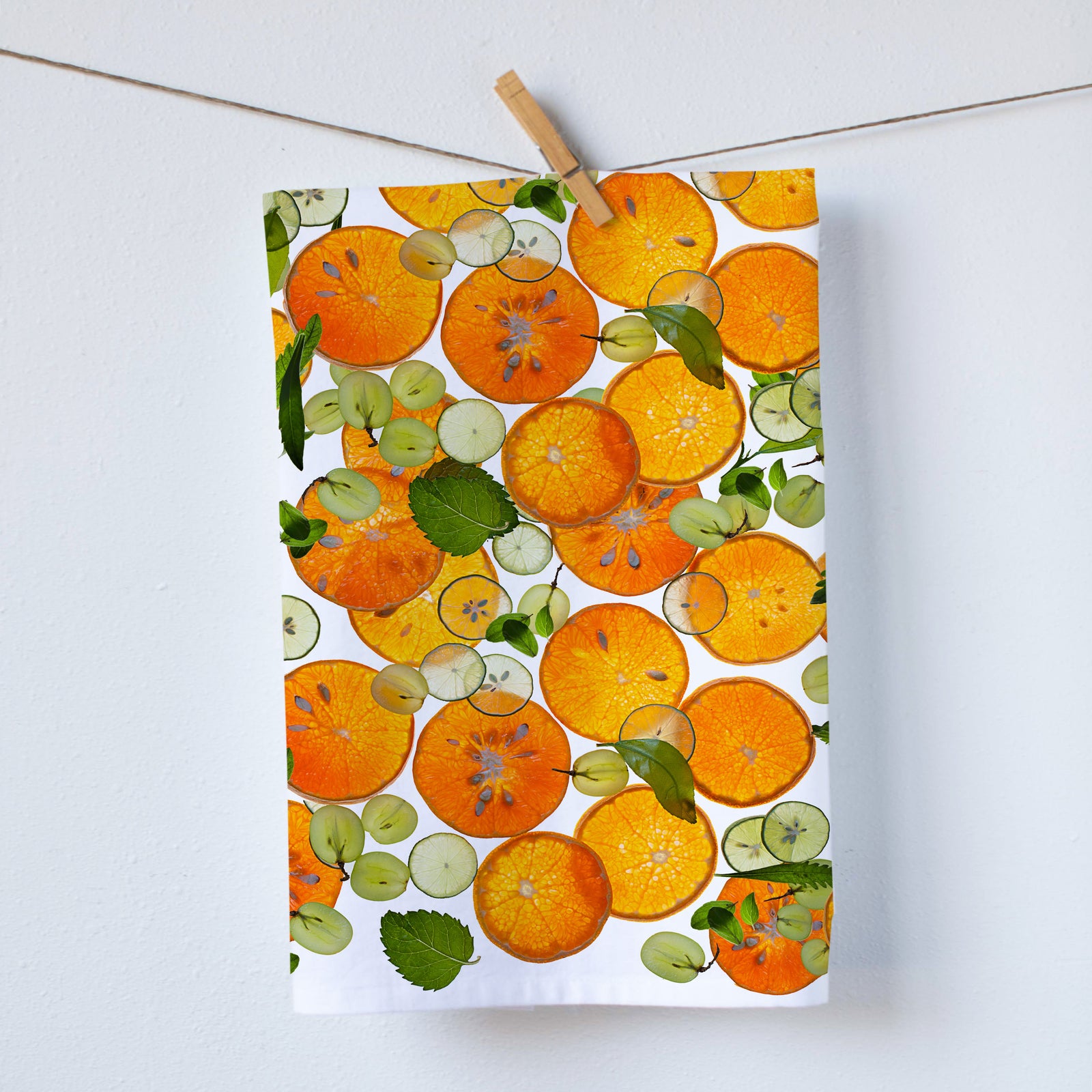 Oranges and Herbs FF Kitchen Towel