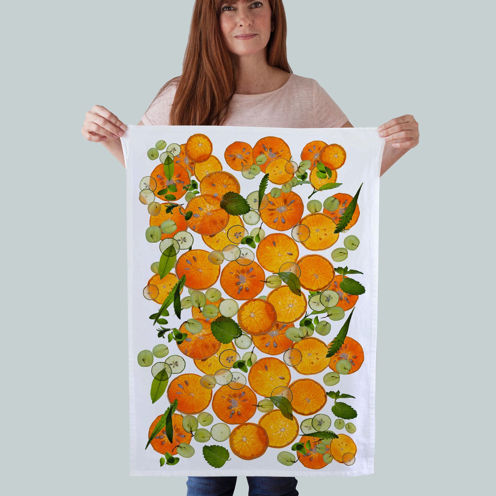 Oranges and Herbs Kitchen Towel