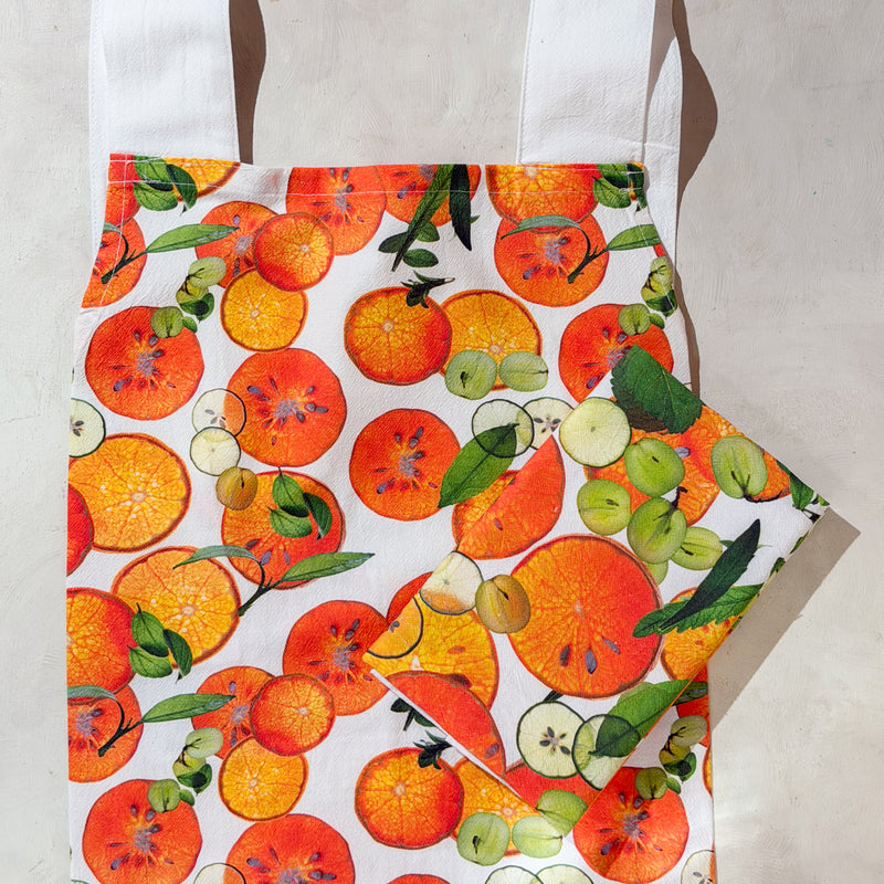 Oranges / Set of Apron and Kitchen Towel