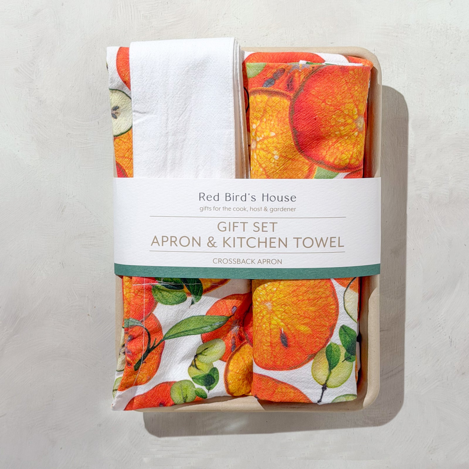 Oranges / Set of Apron and Kitchen Towel