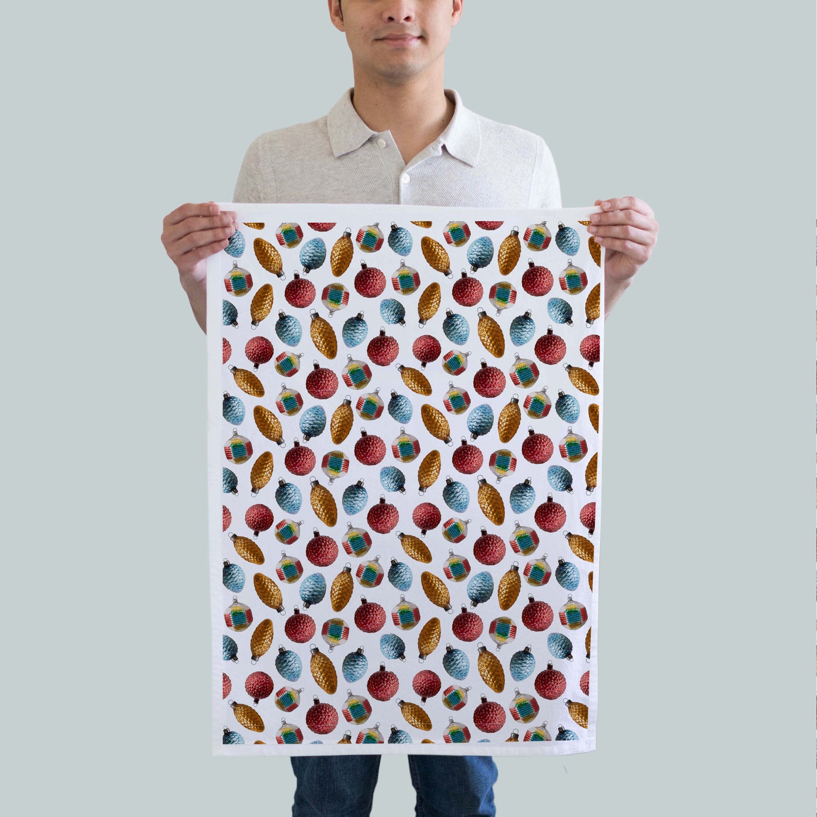 Ornaments with Gold Kitchen Towel