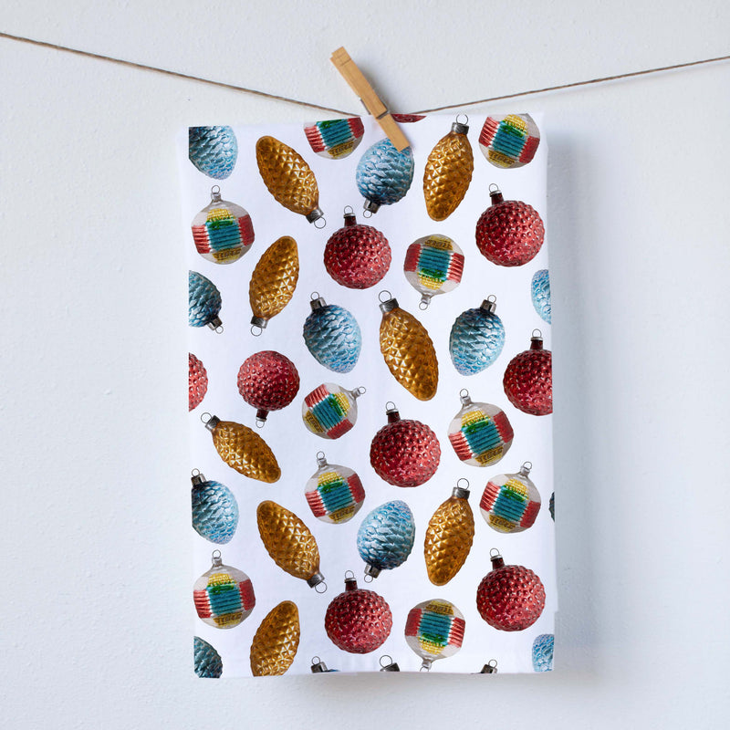 Ornaments with Gold Kitchen Towel