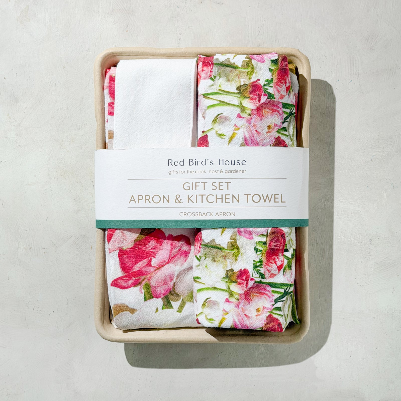 Rannuculus / Set of Apron and Kitchen Towel