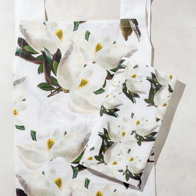 Magnolias / Set of Apron and Kitchen Towel