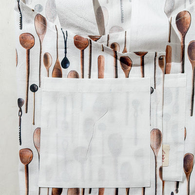 Wooden Spoons / Set of Apron and Kitchen Towel