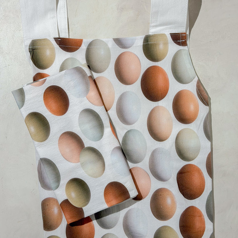Eggs / Set of Apron and Kitchen Towel