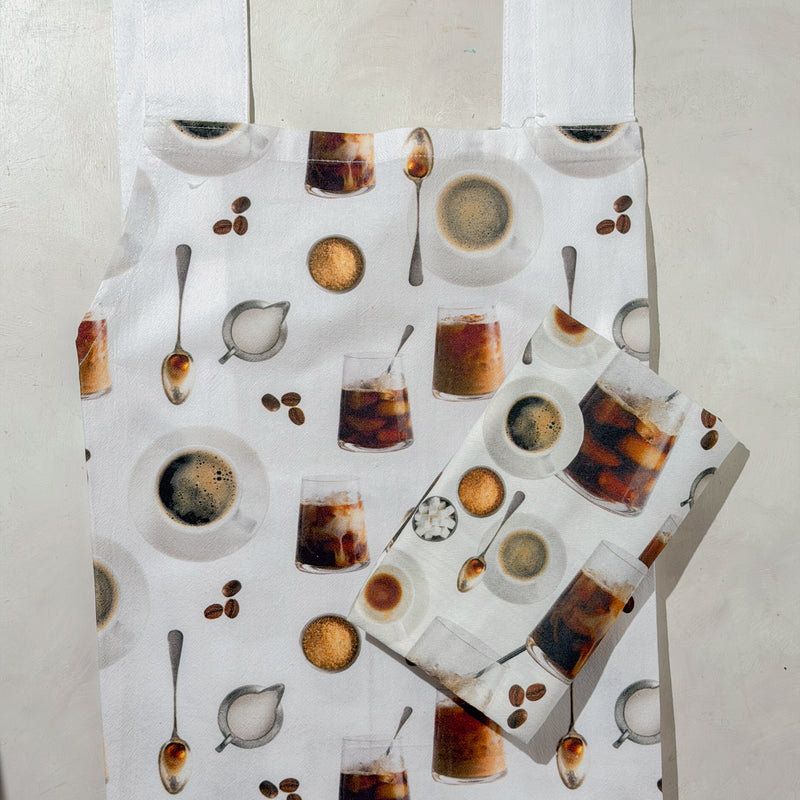 Coffee / Set of Apron and Kitchen Towel