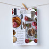 A wonderful kitchen towel printed with full color photography of a Wassail drink recipe.  Cinammon, apples and spices on a wonderful vintage wooden cutting board.  A kitchen towel.  A beautiful gift.  Size 28"x29" print size 16"x18"