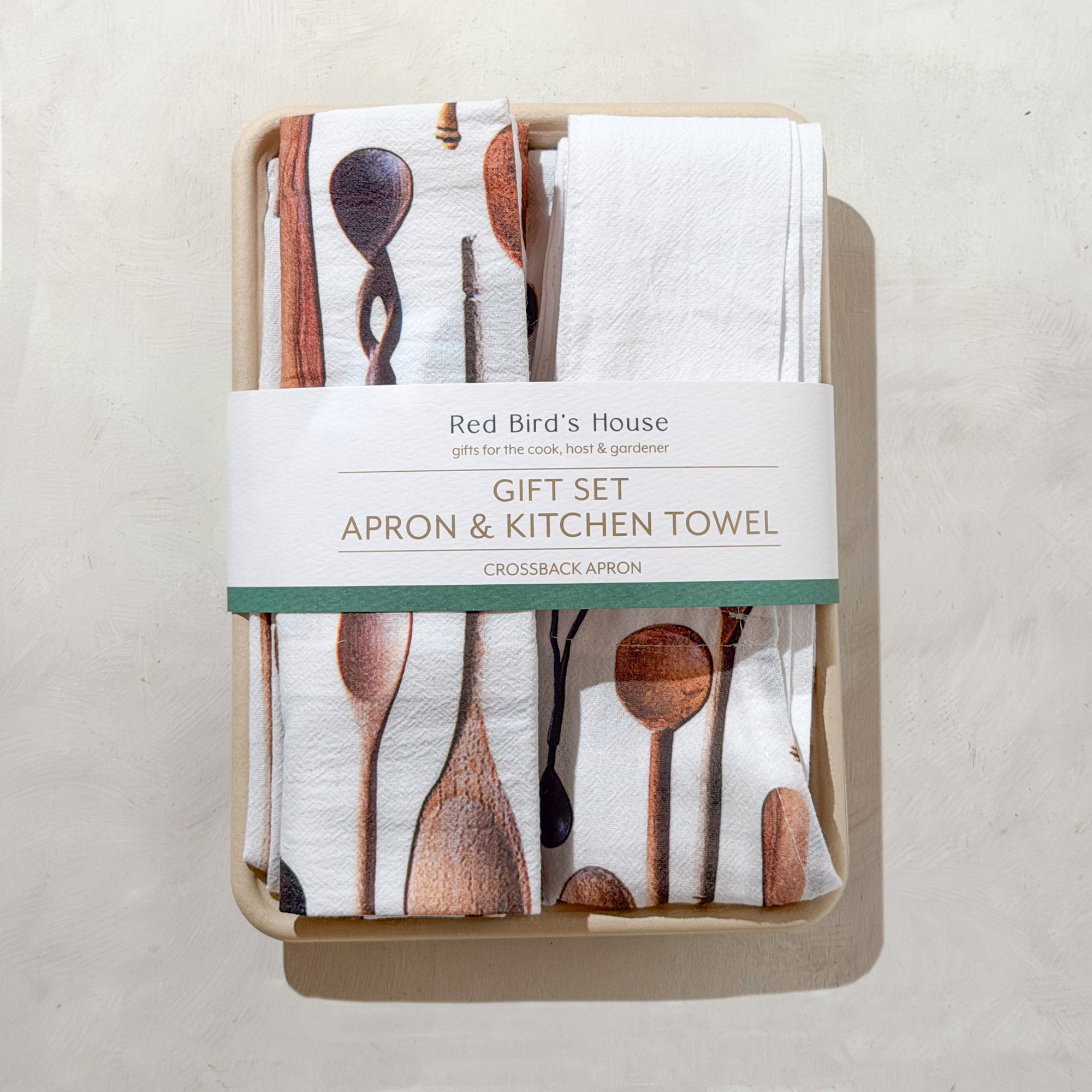 Wooden Spoons / Set of Apron and Kitchen Towel