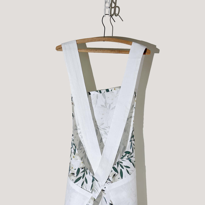 Magnolia and Olive Branches Crossed Apron
