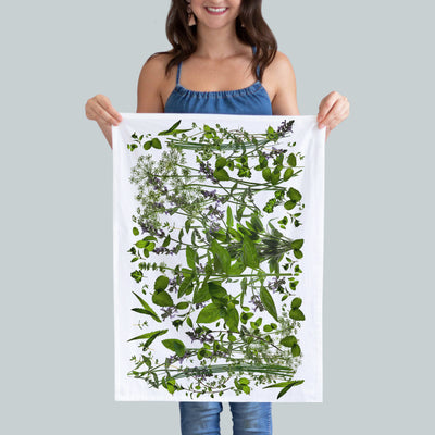 A wonderful design with a collage of fresh herbs os printed into 100% cotton fabric.  size 19"x28" a wonderful hostess gift.  Gift ready with dedication card is included. (7486083465439)