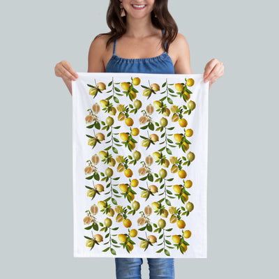 Olive branches kitchen towel. Olive branches resembling peace great present for coming together of old and new friends. Photography by Pauline Stevens. Hostess Gift, 19" x 28" (7547190345951)