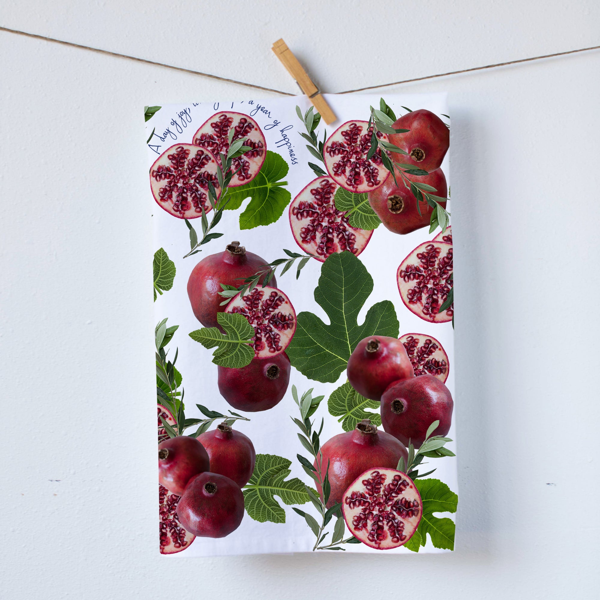 Pomegranate kitchen towel. Beautiful Pomegranate kitchen towel super bright purple and detailed. Sliced Pomegranate have visibility of beautiful seeds. Hostess gift. Pauline Stevens Photography. 19" x 28" (10053221005)