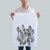 Silver spoons kitchen towel. Silver spoons with decorative ends. Photography by Pauline Stevens. Hostess Gift. 19" x 28" (379777945)