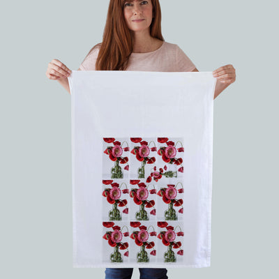 A BEAUTIFUL COLLAGE OF TULIPS ON A VASE IS PRINTED INTO 100% COTTON PHOTOGRAPHY. SIZE 19"X28" GIFT READY WITH DEDICATION CARD (7857264394463)