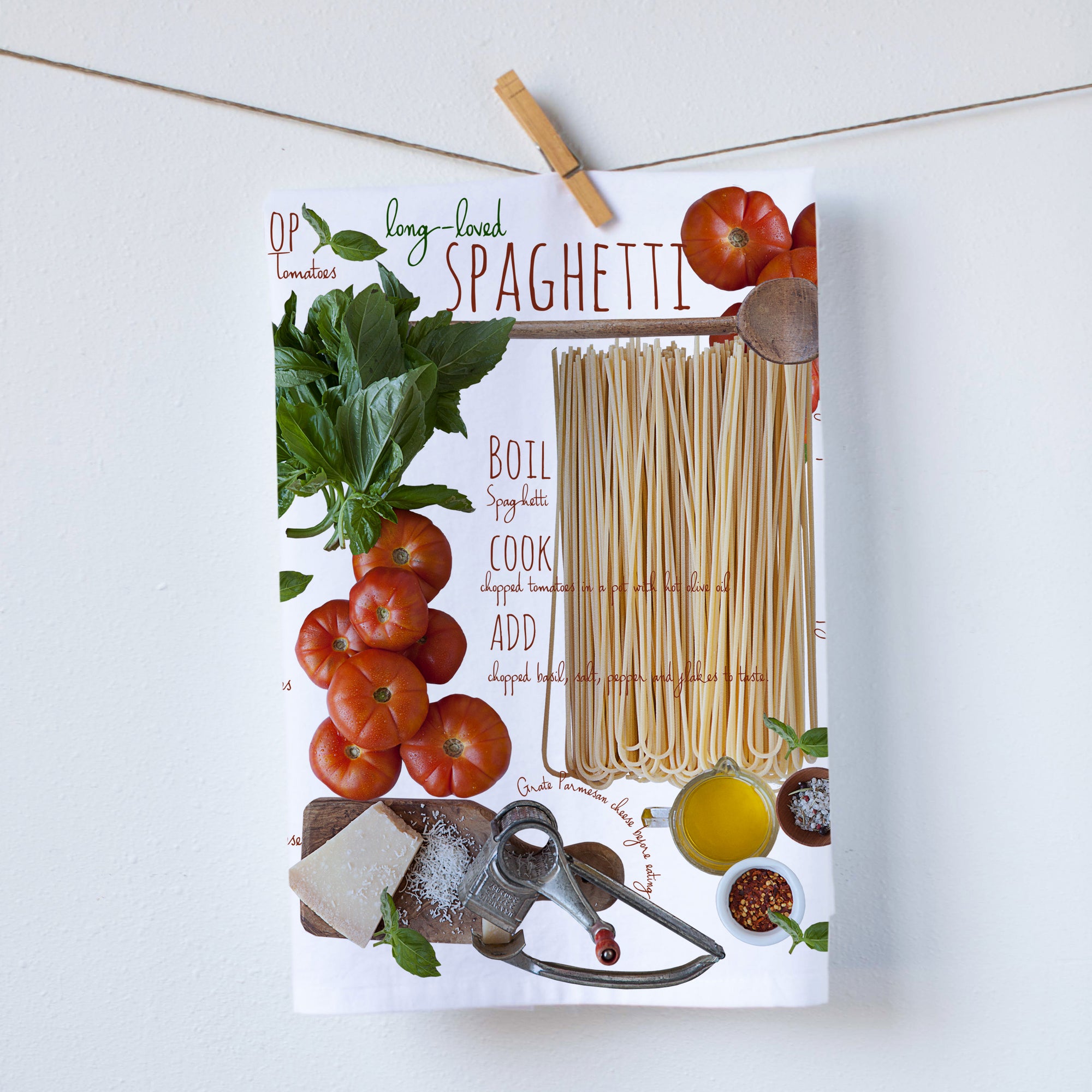 Spaghetti Recipe Kitchen Towel
